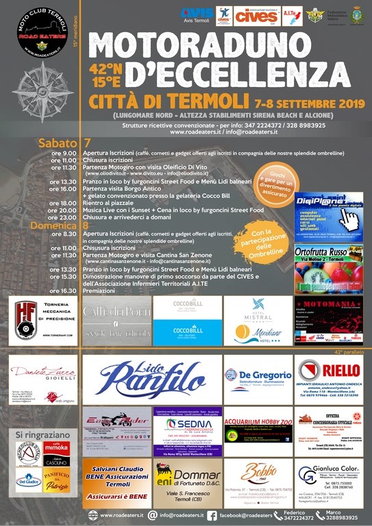 Motoraduno D’Eccellenza – Termoli 7/8 Settembre – CIVES Campobasso/Isernia