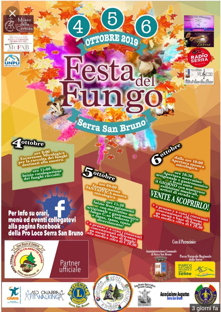Cives Vibo Valentia attiva un Punto di Primo Intervento nell’evento “Festa del Fungo” i giorni 4/5/6 Ottobre