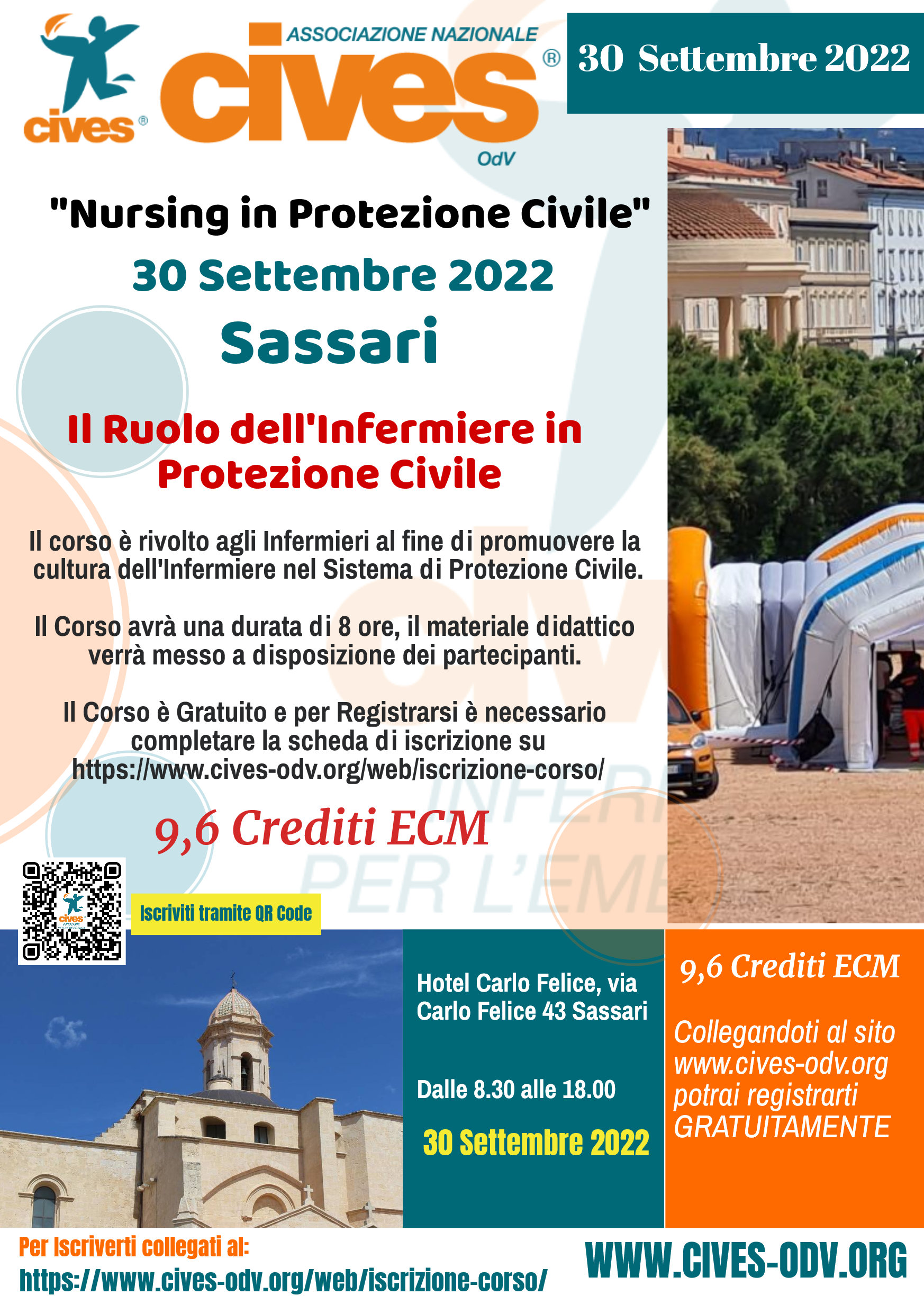 “Nursing in Protezione Civile”: Edizione di Sassari l’30 Settembre 2022
