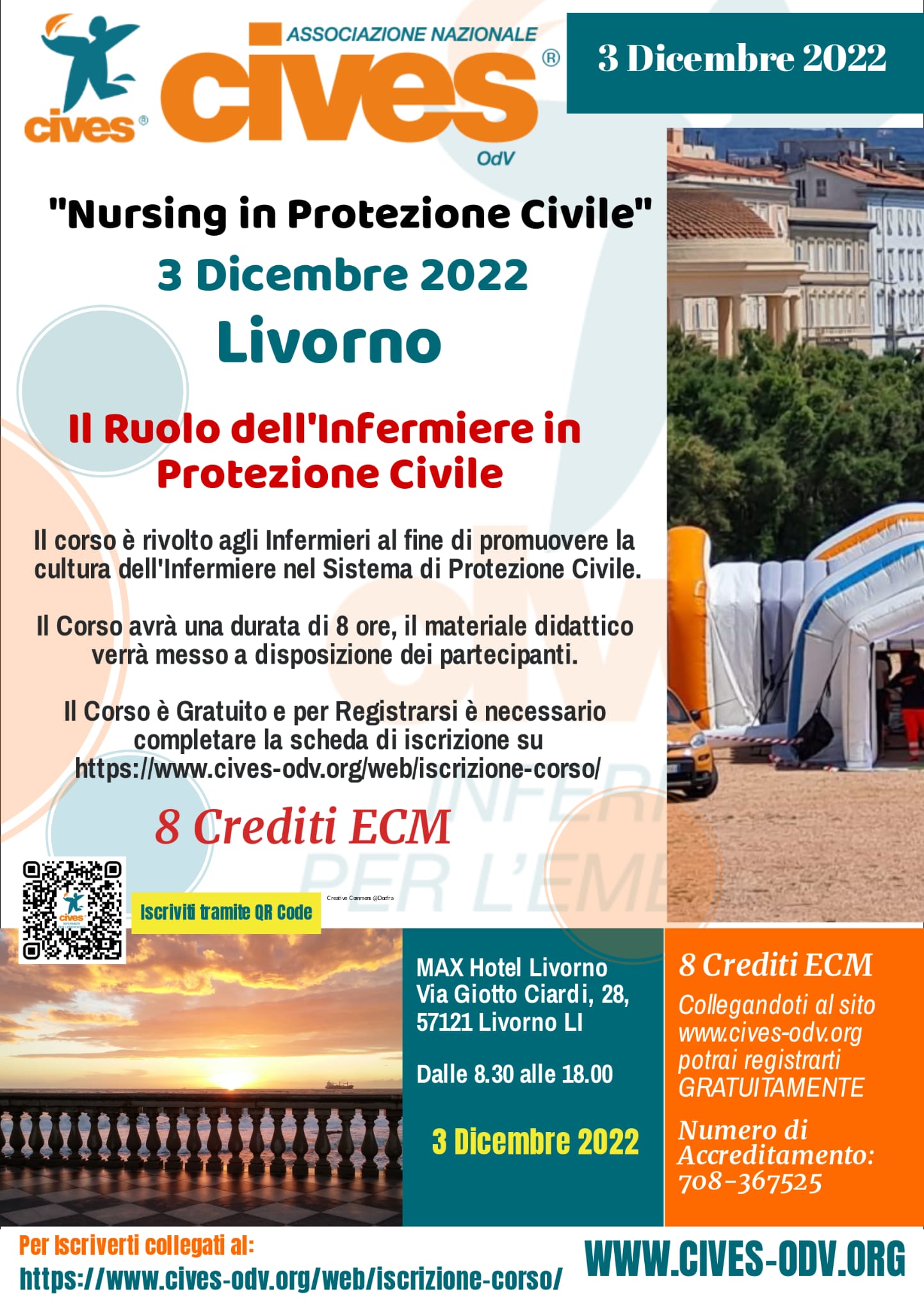 CIVES LIVORNO: Nursing in Protezione Civile il 3 Dicembre 2022