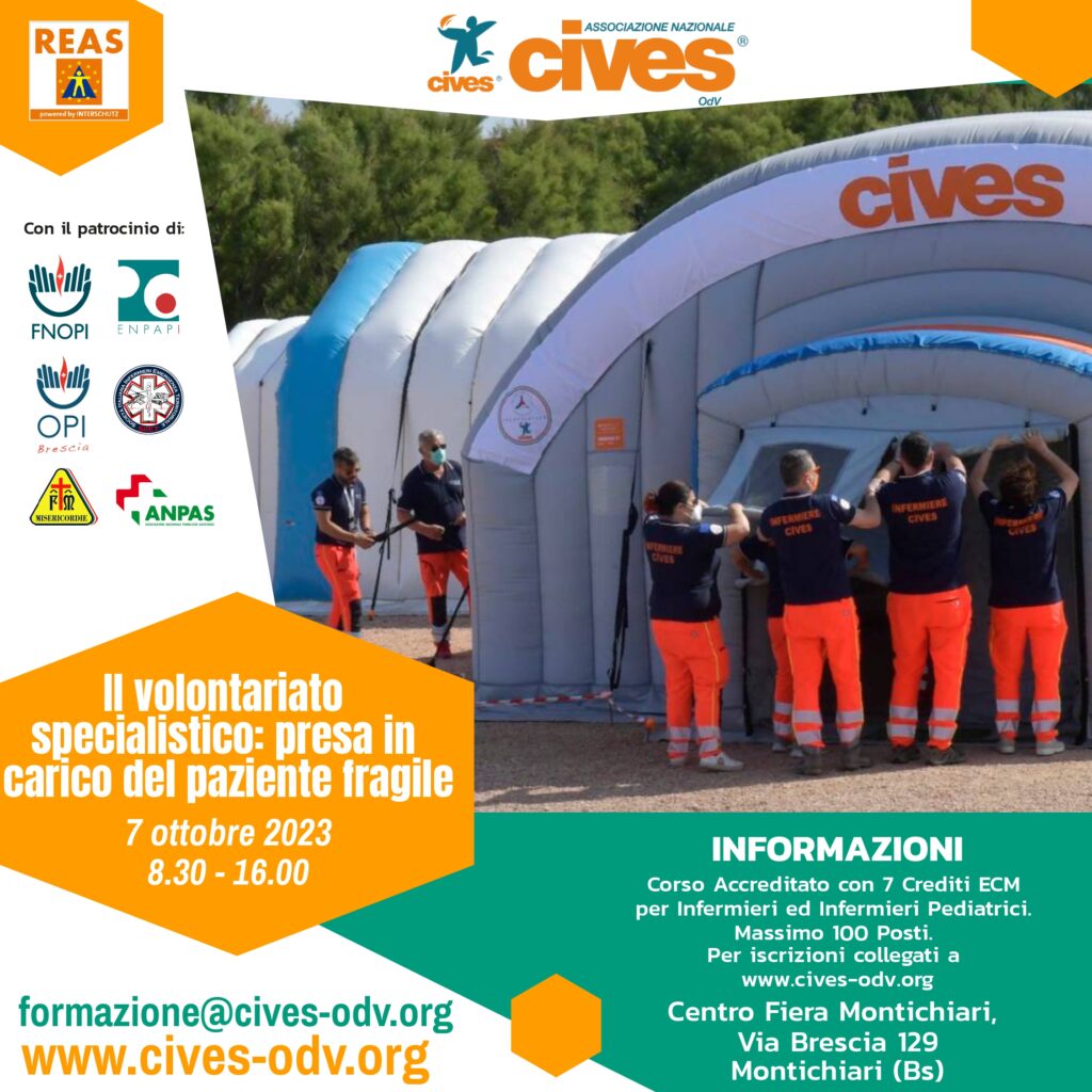 CIVES al REAS: Il volontariato specialistico il 7 ottobre 2023 a Brescia